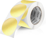 Perco 3 - Inch Round Circle Dot Sticker Labels – Easy Peel Perforation – Made in USA - Gold 1 Roll / 500 Labels Total