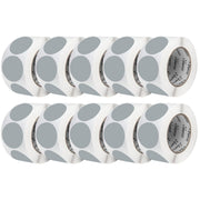 Perco 3 - Inch Round Circle Dot Sticker Labels – Easy Peel Perforation – Made in USA - Grey 10 Rolls / 500 Labels Each / 5000 Labels Total