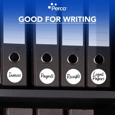 Perco 3 - Inch Round Circle Dot Sticker Labels – Easy Peel Perforation – Made in USA - White 10 Rolls / 500 Labels Each / 5000 Labels Total