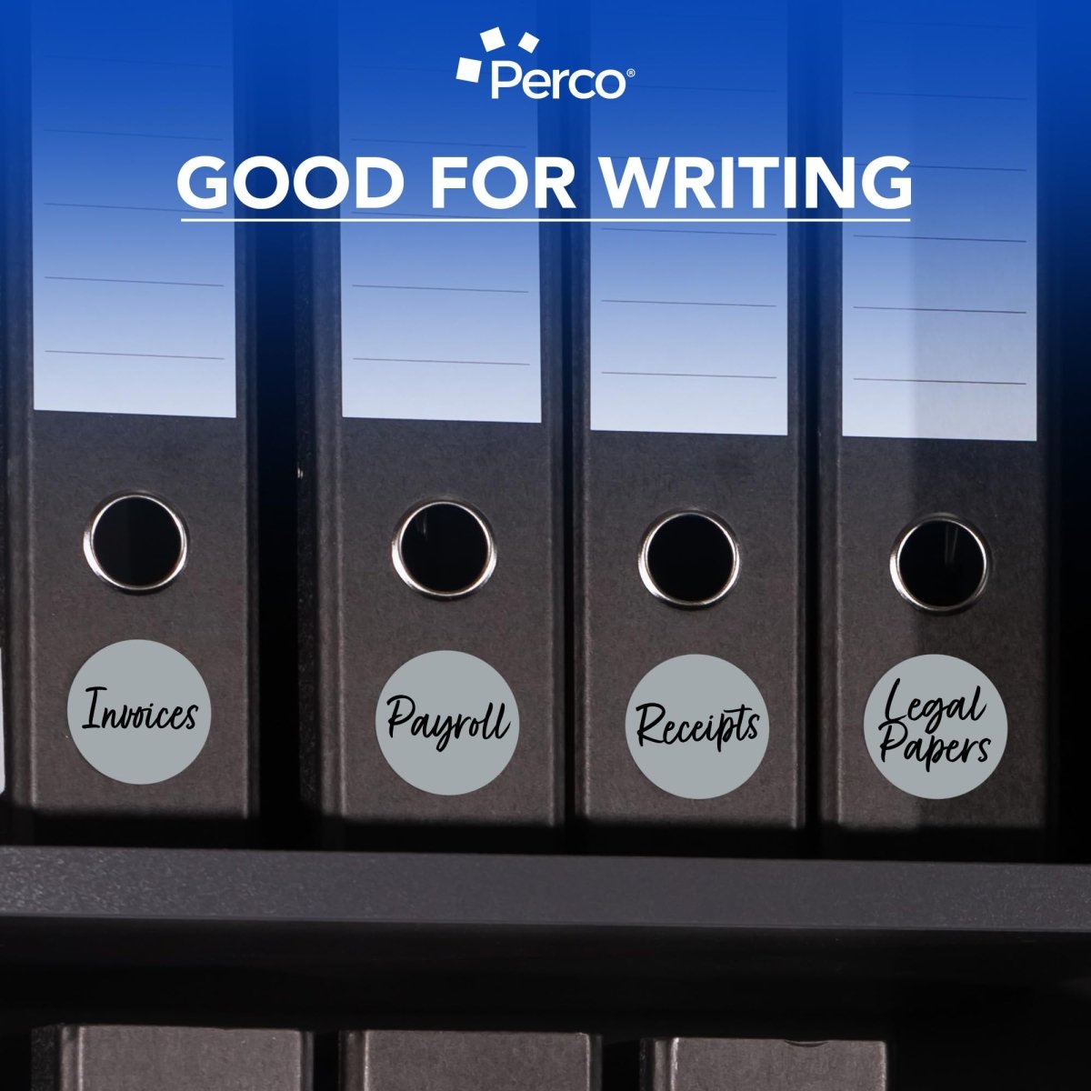 Perco 3 - Inch Round Circle Dot Sticker Labels – Easy Peel Perforation – Made in USA - Grey 10 Rolls / 500 Labels Each / 5000 Labels Total