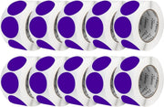 Perco 3 - Inch Round Circle Dot Sticker Labels – Easy Peel Perforation – Made in USA - Purple 10 Rolls / 500 Labels Each / 5000 Labels Total