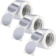 Perco 3 - Inch Round Circle Dot Sticker Labels – Easy Peel Perforation – Made in USA - Silver Pack of 3 rolls / 1500 Labels