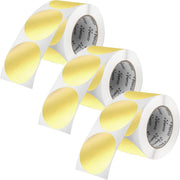 Perco 3 - Inch Round Circle Dot Sticker Labels – Easy Peel Perforation – Made in USA - Gold Pack of 3 rolls / 1500 Labels