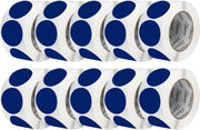 Perco 3 - Inch Round Circle Dot Sticker Labels – Easy Peel Perforation – Made in USA - Dark Blue 10 Rolls / 500 Labels Each / 5000 Labels Total