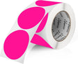 Perco 3 - Inch Round Circle Dot Sticker Labels – Easy Peel Perforation – Made in USA - Fluorescent Pink 1 roll / 500 Labels