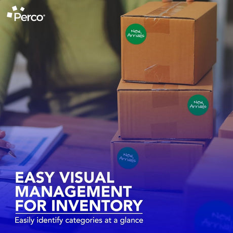 Perco 3 - Inch Round Circle Dot Sticker Labels – Easy Peel Perforation – Made in USA - Fluorescent Pink 1 roll / 500 Labels