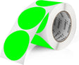 Perco 3 - Inch Round Circle Dot Sticker Labels – Easy Peel Perforation – Made in USA - Fluorescent Green 1 roll / 500 Labels