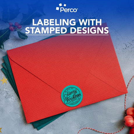 Perco 3 - Inch Round Circle Dot Sticker Labels – Easy Peel Perforation – Made in USA - Teal Pack of 3 rolls / 1500 Labels