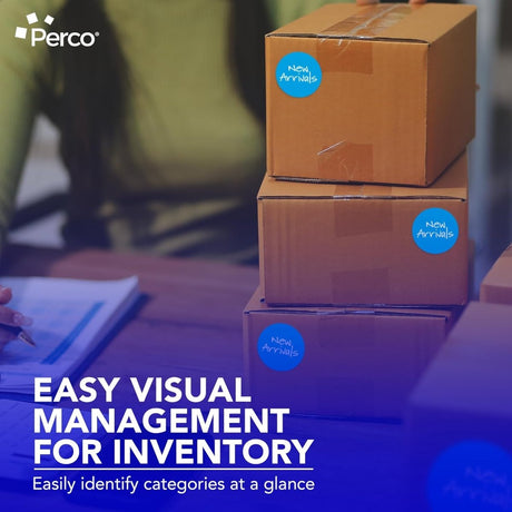 Perco 3 - Inch Round Circle Dot Sticker Labels – Easy Peel Perforation – Made in USA - Light Blue Pack of 3 rolls / 1500 Labels