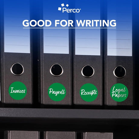 Perco 3 - Inch Round Circle Dot Sticker Labels – Easy Peel Perforation – Made in USA - Green 10 Rolls / 500 Labels Each / 5000 Labels Total