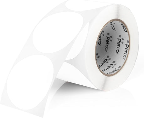 Perco 3 - Inch Round Circle Dot Sticker Labels – Easy Peel Perforation – Made in USA - White 1 roll / 500 Labels