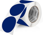 Perco 3 - Inch Round Circle Dot Sticker Labels – Easy Peel Perforation – Made in USA - Dark Blue 1 roll / 500 Labels