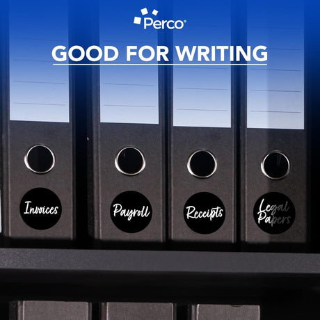 Perco 3 - Inch Round Circle Dot Sticker Labels – Easy Peel Perforation – Made in USA - Black 10 Rolls / 500 Labels Each / 5000 Labels Total