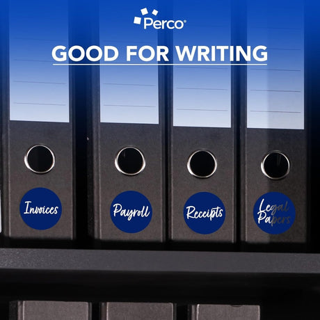 Perco 3 - Inch Round Circle Dot Sticker Labels – Easy Peel Perforation – Made in USA - Dark Blue 10 Rolls / 500 Labels Each / 5000 Labels Total