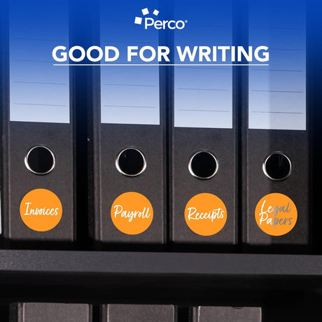 Perco 3 - Inch Round Circle Dot Sticker Labels – Easy Peel Perforation – Made in USA - Fluorescent Orange 10 Rolls / 500 Labels Each / 5000 Labels Total