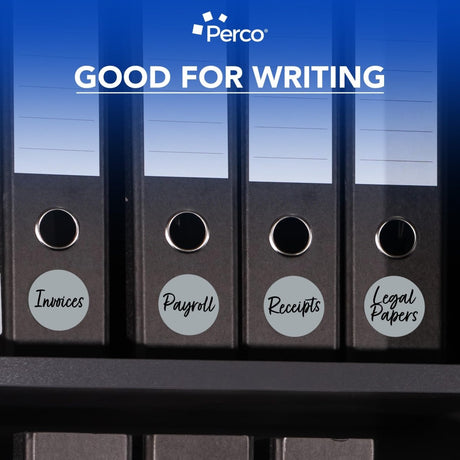 Perco 3 - Inch Round Circle Dot Sticker Labels – Easy Peel Perforation – Made in USA - Grey 10 Rolls / 500 Labels Each / 5000 Labels Total