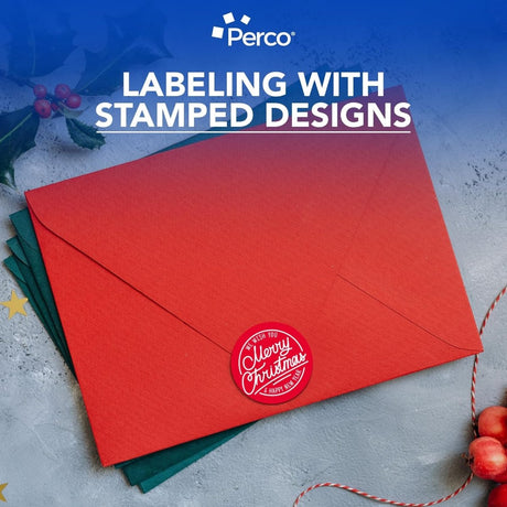 Perco 3 - Inch Round Circle Dot Sticker Labels – Easy Peel Perforation – Made in USA - Red 10 Rolls / 500 Labels Each / 5000 Labels Total