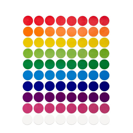 Perco 3/4" Color Coding Labels – 1,400 Multicolored Round Stickers for Crafts, Yard Sales, Learning, Organization & More - Store Supplies