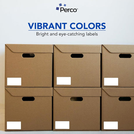 Perco 3x5 Inch - Rectangle Sticker Labels - White
