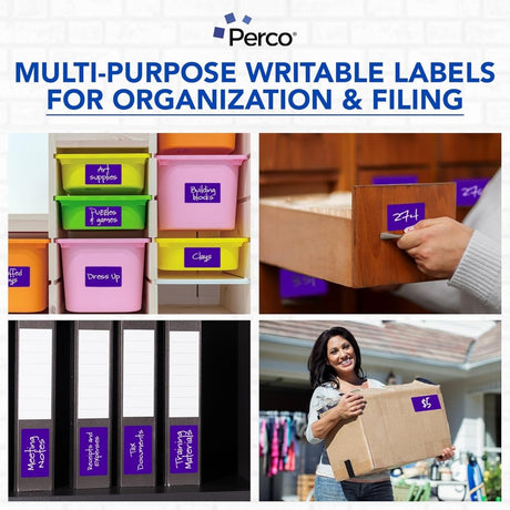 Perco 3x5 Inch - Rectangle Sticker Labels - Purple