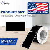 Perco 3x5 Inch - Rectangle Sticker Labels - Black