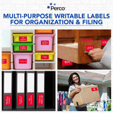 Perco 3x5 Inch - Rectangle Sticker Labels - Fluorescent Green