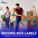 Perco 3x5 Inch - Rectangle Sticker Labels - Teal