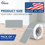 Perco 3x5 Inch - Rectangle Sticker Labels - Grey