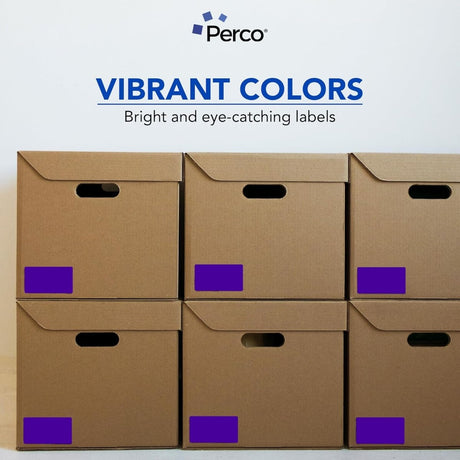 Perco 3x5 Inch - Rectangle Sticker Labels - Purple