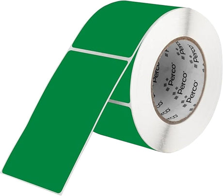 Perco 3x5 Inch - Rectangle Sticker Labels - Green