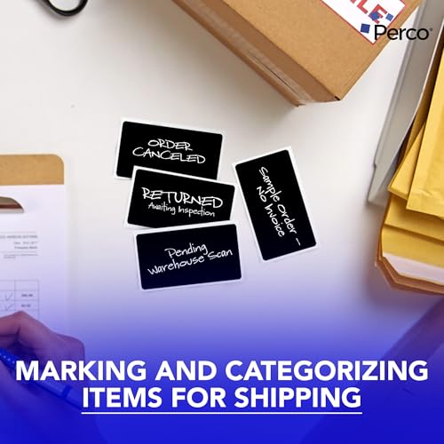 Perco 3x5 Inch - Rectangle Sticker Labels - Black