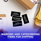 Perco 3x5 Inch - Rectangle Sticker Labels - Black