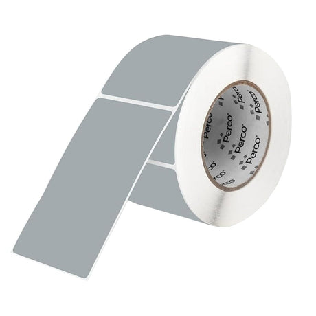 Perco 3x5 Inch - Rectangle Sticker Labels - Grey