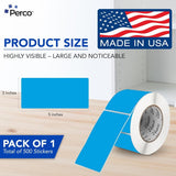 Perco 3x5 Inch - Rectangle Sticker Labels - Light Blue