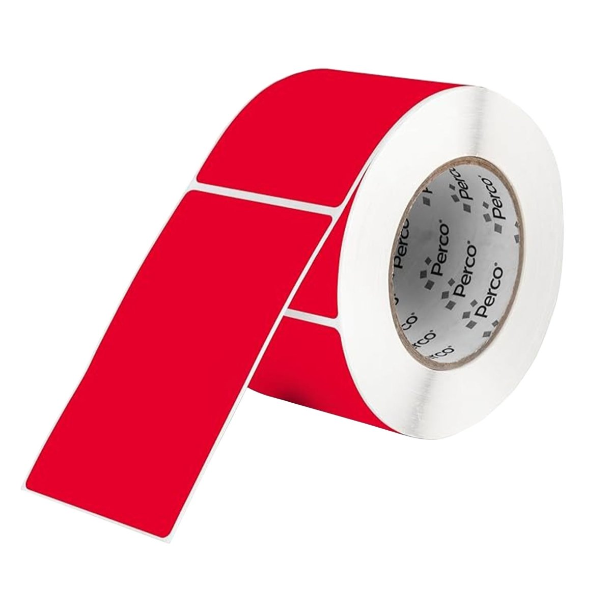 Perco 3x5 Inch - Rectangle Sticker Labels - Red