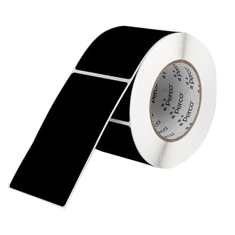 Perco 3x5 Inch - Rectangle Sticker Labels - Black