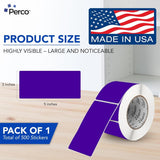Perco 3x5 Inch - Rectangle Sticker Labels - Purple