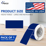 Perco 3x5 Inch - Rectangle Sticker Labels - Dark Blue