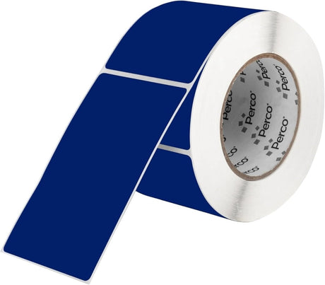 Perco 3x5 Inch - Rectangle Sticker Labels - Dark Blue