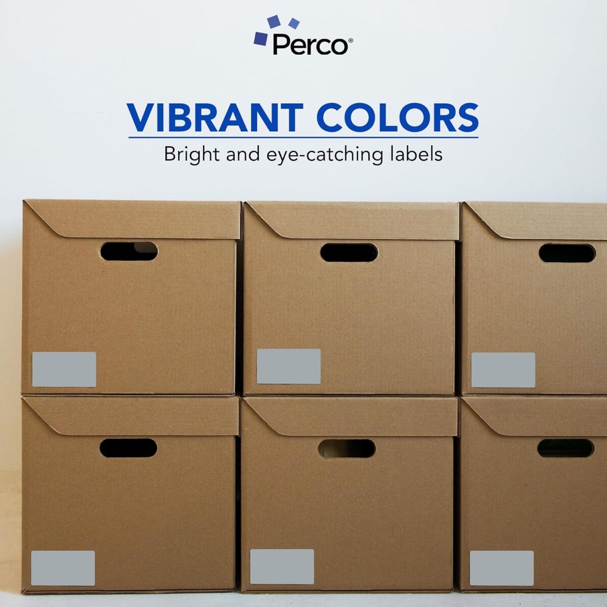 Perco 3x5 Inch - Rectangle Sticker Labels - Grey