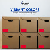 Perco 3x5 Inch - Rectangle Sticker Labels - Fluorescent Green