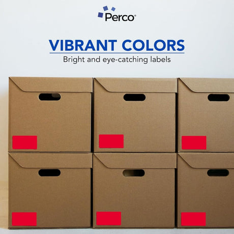 Perco 3x5 Inch - Rectangle Sticker Labels - Fluorescent Green