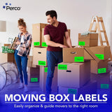 Perco 3x5 Inch - Rectangle Sticker Labels - Fluorescent Green