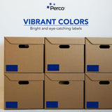 Perco 3x5 Inch - Rectangle Sticker Labels - Dark Blue
