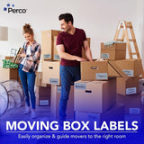 Perco 3x5 Inch - Rectangle Sticker Labels - Grey