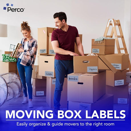 Perco 3x5 Inch - Rectangle Sticker Labels - Grey