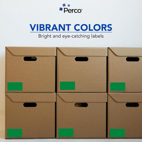 Perco 3x5 Inch - Rectangle Sticker Labels - Green