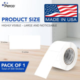 Perco 3x5 Inch - Rectangle Sticker Labels - White
