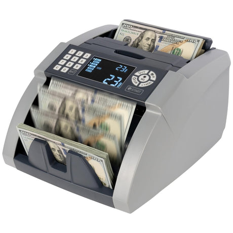 Perco Bill Counter & Counterfeit Detector Machine for Small Business with UV, MG1, MG2 & IR Detection - Bill Counter
