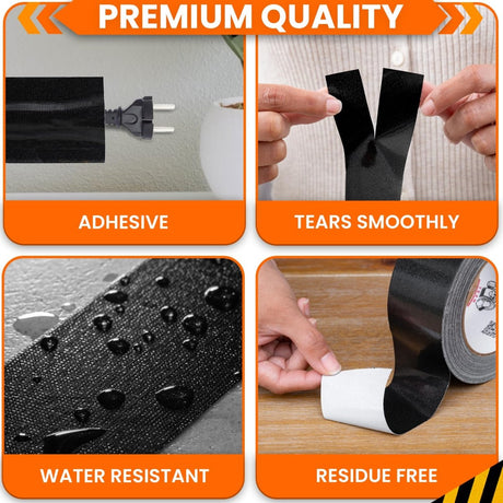 Perco Black Professional - Grade Gaffer Tapes - Store Supplies
